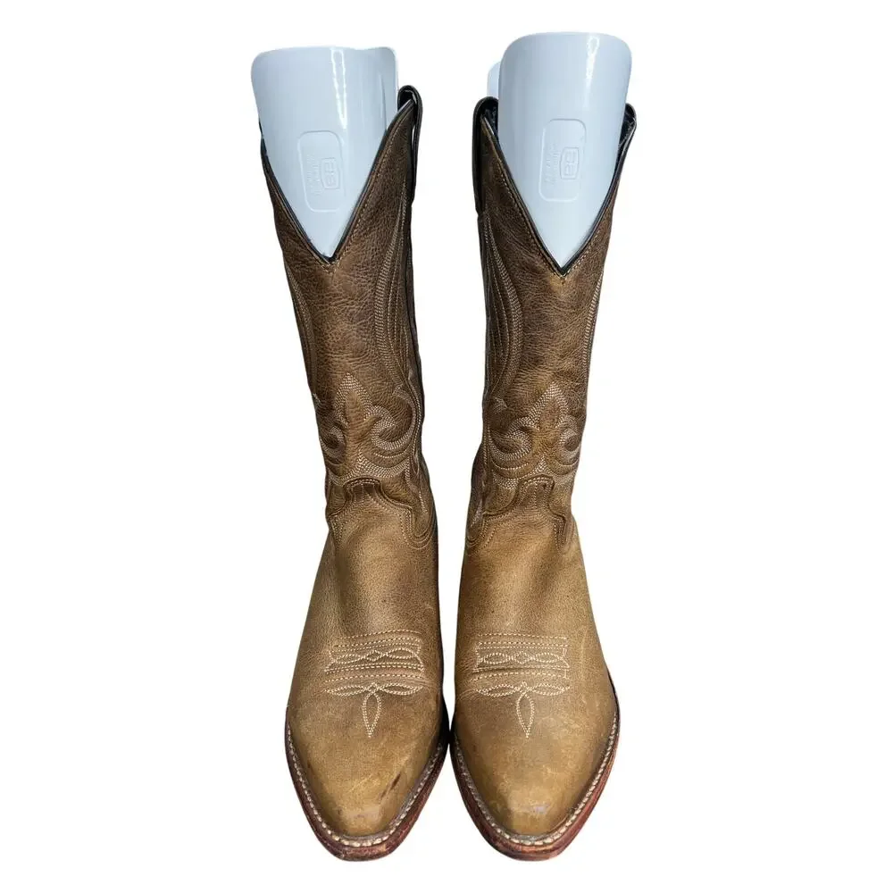 Vintage Abilene Men’s Brown Leather Cowboy Boots Size US 8 D